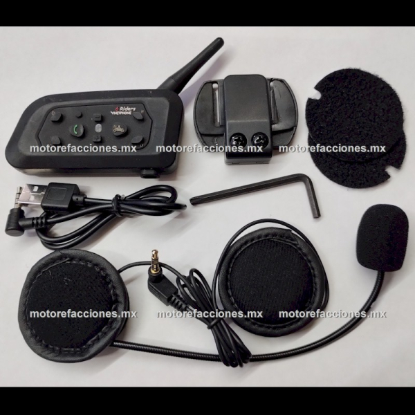 Intercomunicador Casco Moto Bluetooth Manos V6 Plus 1200mt