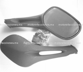 Espejos Motoneta Clasicos - Negro Mate - 8mm