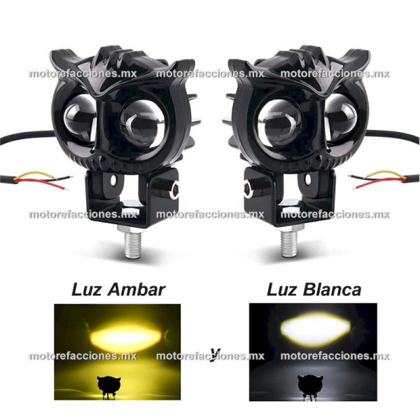 Faros Auxiliares Buho Hiper-LED - Blanco / Ambar - Par