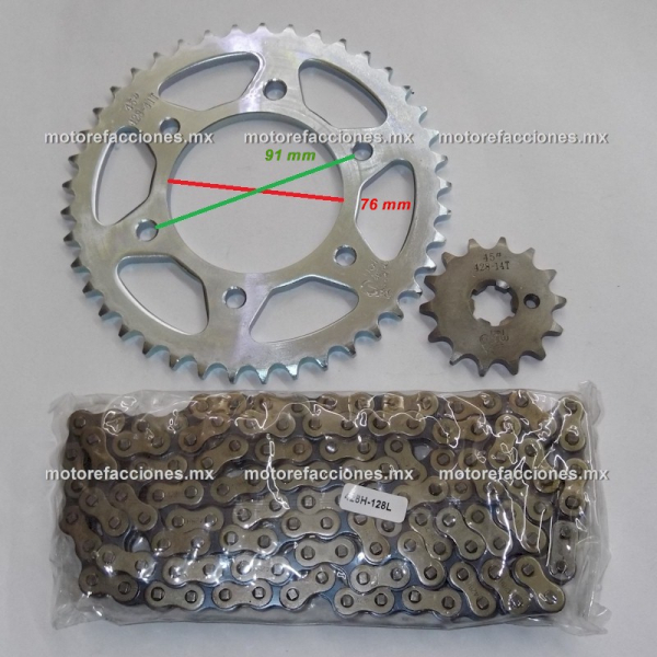 Kit de Sproket Yamaha FZ16 - FZ 2.0 - FZS - FZS 2.0 - Fazer 150 con Piñon y Cadena Reforzada - 41-14T + 428H-128L