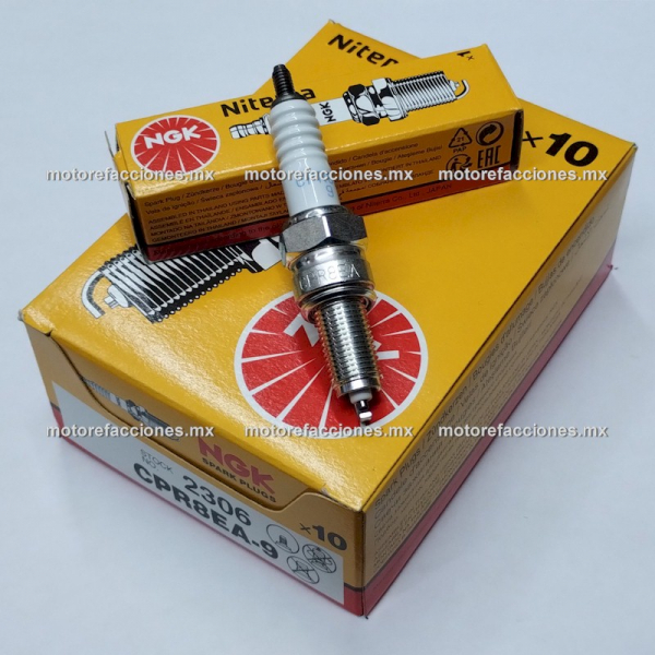 Caja de Bujias CPR8EA-9 - CPR8 - CR9 - C9 - NGK - Niquel - 2306 - 10 Pzas