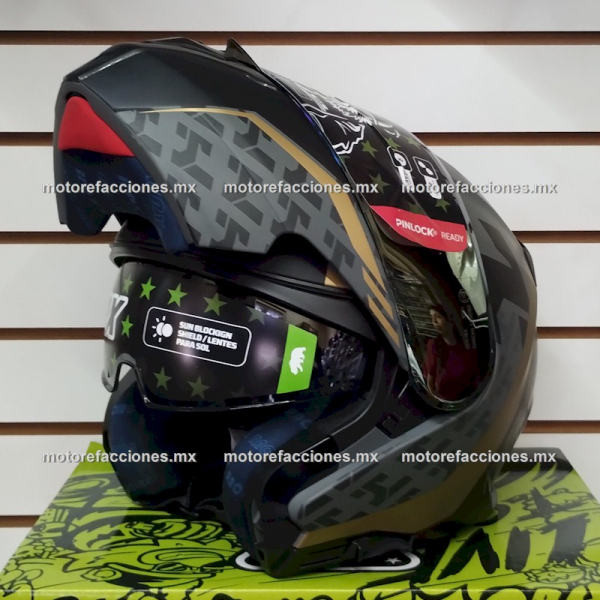 Casco HAX Integral Abatible AMATISTA Wind Dorado Mate - Talla XL