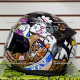 Casco HAX Integral Abatible AMATISTA Menki Neko Negro Brillante - Talla L