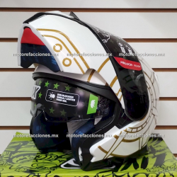 Casco HAX Integral Abatible AMATISTA Tonatiuh Blanco Brillante - Talla XL