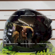 Casco HAX Abierto 3/4 EMERALD Negro Brillante y Destellos Dorados - Talla L