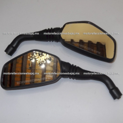 Espejos Negros Bajaj Pulsar NS200 - Dominar 400 - 10mm - Espejo Derecho de Cuerda Izquierda