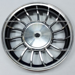 Rin Trasero Vento Atomm 150 - Atom 170 - Negro c/ Cromo - 10" de Brazos