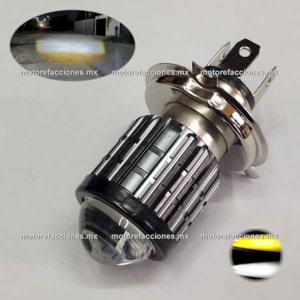 Foco Faro H4 Proyector LUPA Hiper-LED Blanco / Amarillo