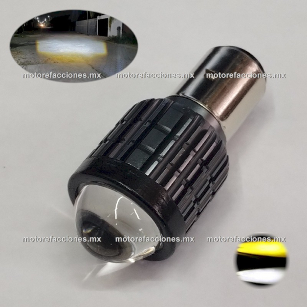 Foco Faro Bayoneta Proyector de LUPA Hiper-LED Blanco / Amarillo - Sustituye al Foco Globo y al Foco Vela