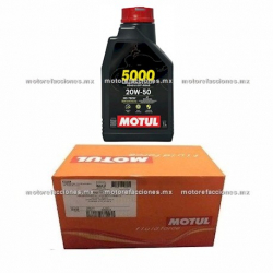 Aceite Motul 5000 4T Multigrado 20W50 Tipo JASO MA2 - 1000 ml