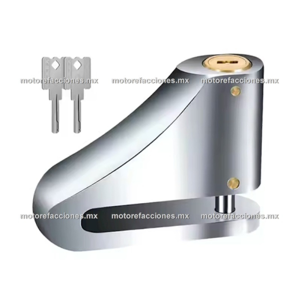 Candado Mediano para Moto - Disco de Freno - Cromo