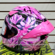 Casco HAX Integral ONIX Cerrado Dragon Fly Rosa con Negro - Talla S