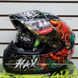 Casco HAX Integral OBSIDIAN Cerrado Snake Dragon Negro con Rojo - Talla M