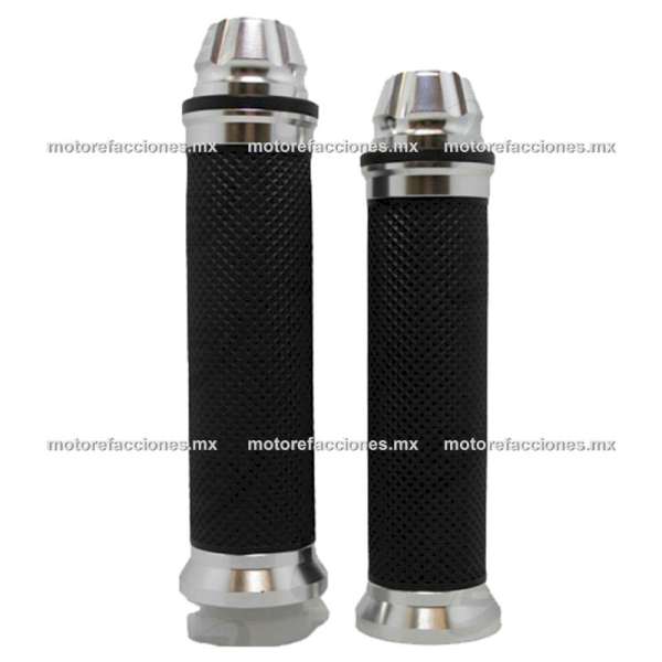 Puños de Goma PVC Antiderrapantes - Motonetas y Motos de Trabajo - Plata