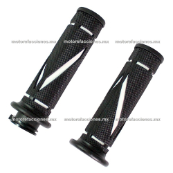 Puños de Goma Antiderrapantes - Arrow - Motonetas y Motos de Trabajo - Negro con Blanco