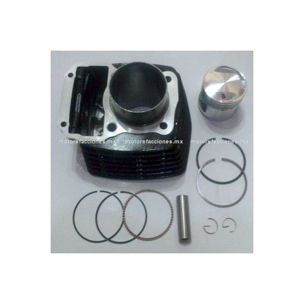 Kit de Cilindro Motocicleta - Italika FT125 - DT125 - DT125 Sport - FT125 Sport - FT125 Clasica - XFT125 - Negro