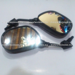 Espejos Negros - Yamaha FZ16 - Ray Z 113cc - 10mm - Espejo Derecho de Cuerda Izquierda