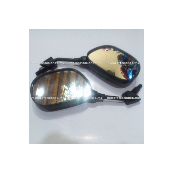 Espejos Negros - Yamaha FZ16 - Ray Z 113cc - 10mm - Espejo Derecho de Cuerda Izquierda