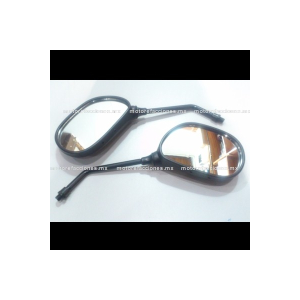 Espejos Negros - Yamaha YBR 125 - Ray Z 113 - 10mm - Espejo Derecho de Cuerda Izquierda