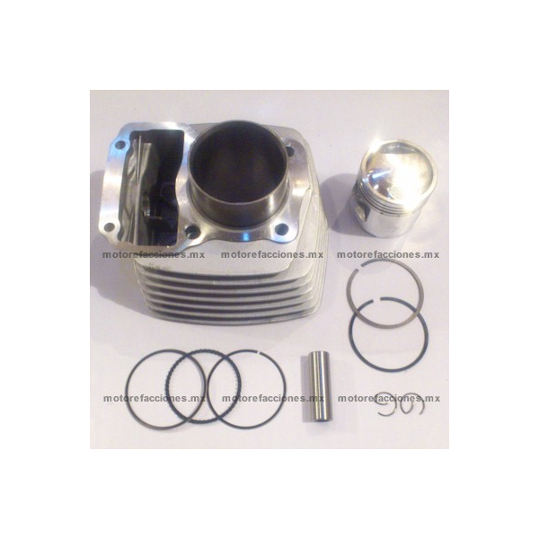 Kit de Cilindro Italika FT150 - DT150 - Custom Chinas 150cc - Gris - Pistón Largo perno 15mm