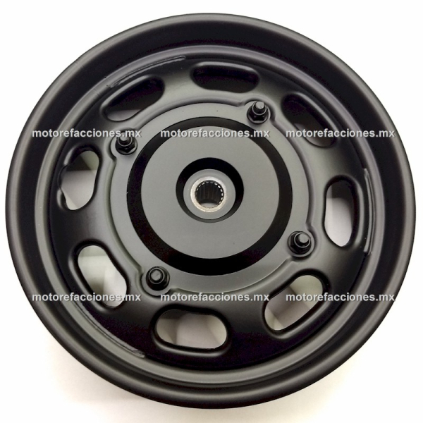 Rin Trasero Italika D125 - D125 LT - D150 - X125 - CS125 - Bit 150 - Negro - 10" de Fierro